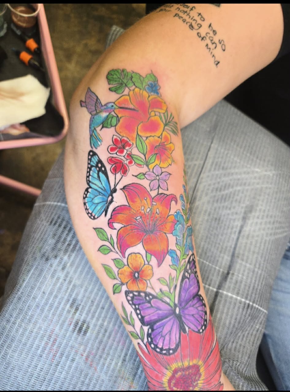 Flowers and butterflies