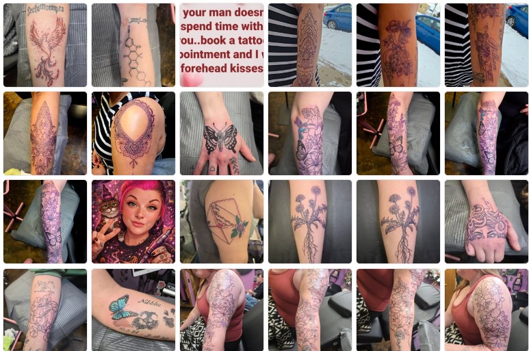 Tattoo portfolio - florals, butterflies, fine line work